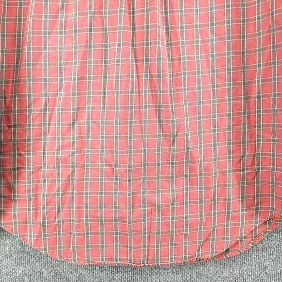 Lands' End Direct Merchants Men's Button-Down Shirt Red Plaid Medium 15-15.5 - Picture 7 of 12